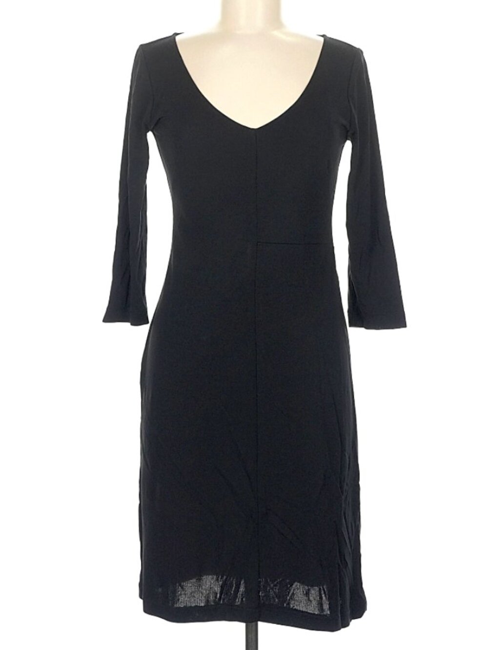 BCBG Women's "Paris" Deep V-Neck 3/4 sleeve Jersey Knit Bodycon Dress - Size M